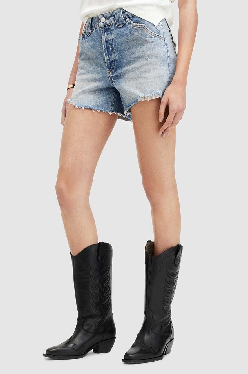Джинсові шорти AllSaints IDAHO WESTERN SHORT жіночі однотонні середня посадка WE516Z