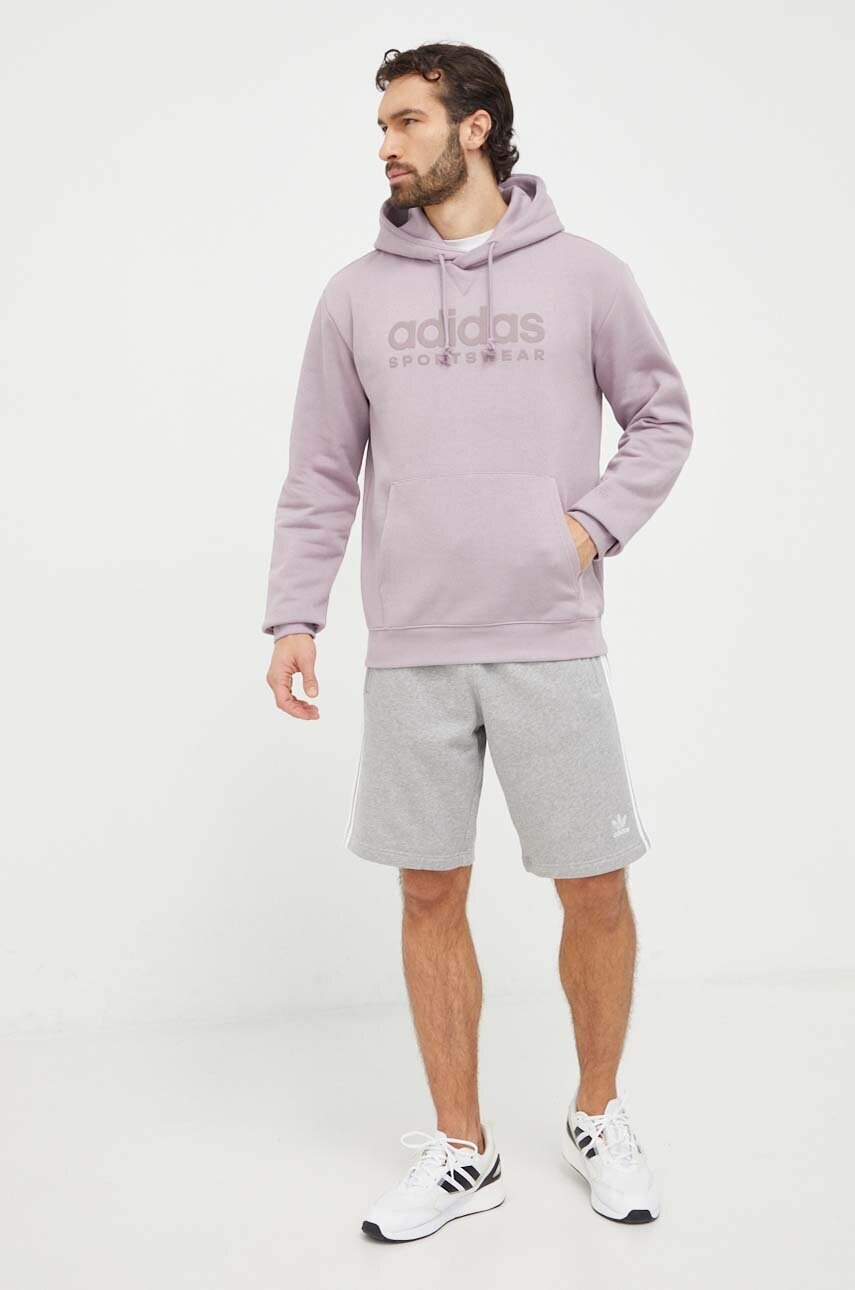Бавовняні шорти adidas Originals Adicolor 3-Stripes колір сірий меланж IU2340