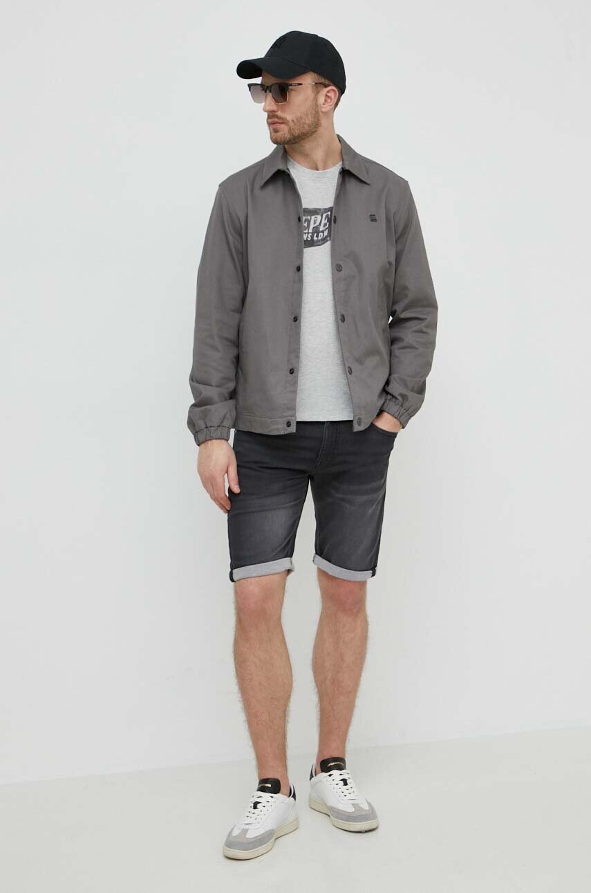 Джинсові шорти Pepe Jeans SLIM GYMDIGO SHORT чоловічі колір чорний PM801075XG7