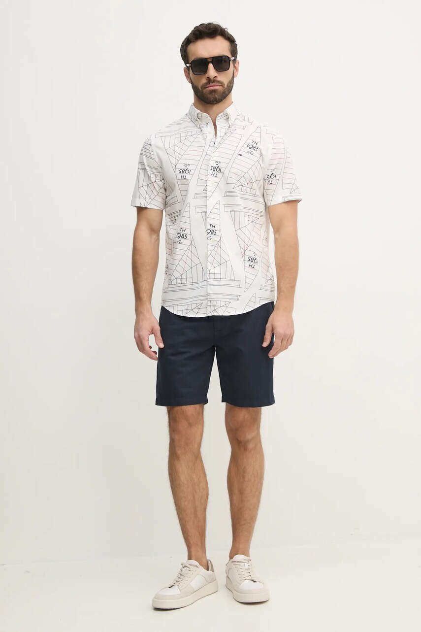 Лляні шорти Pepe Jeans RELAXED LINEN SMART SHORTS колір синій PM801093