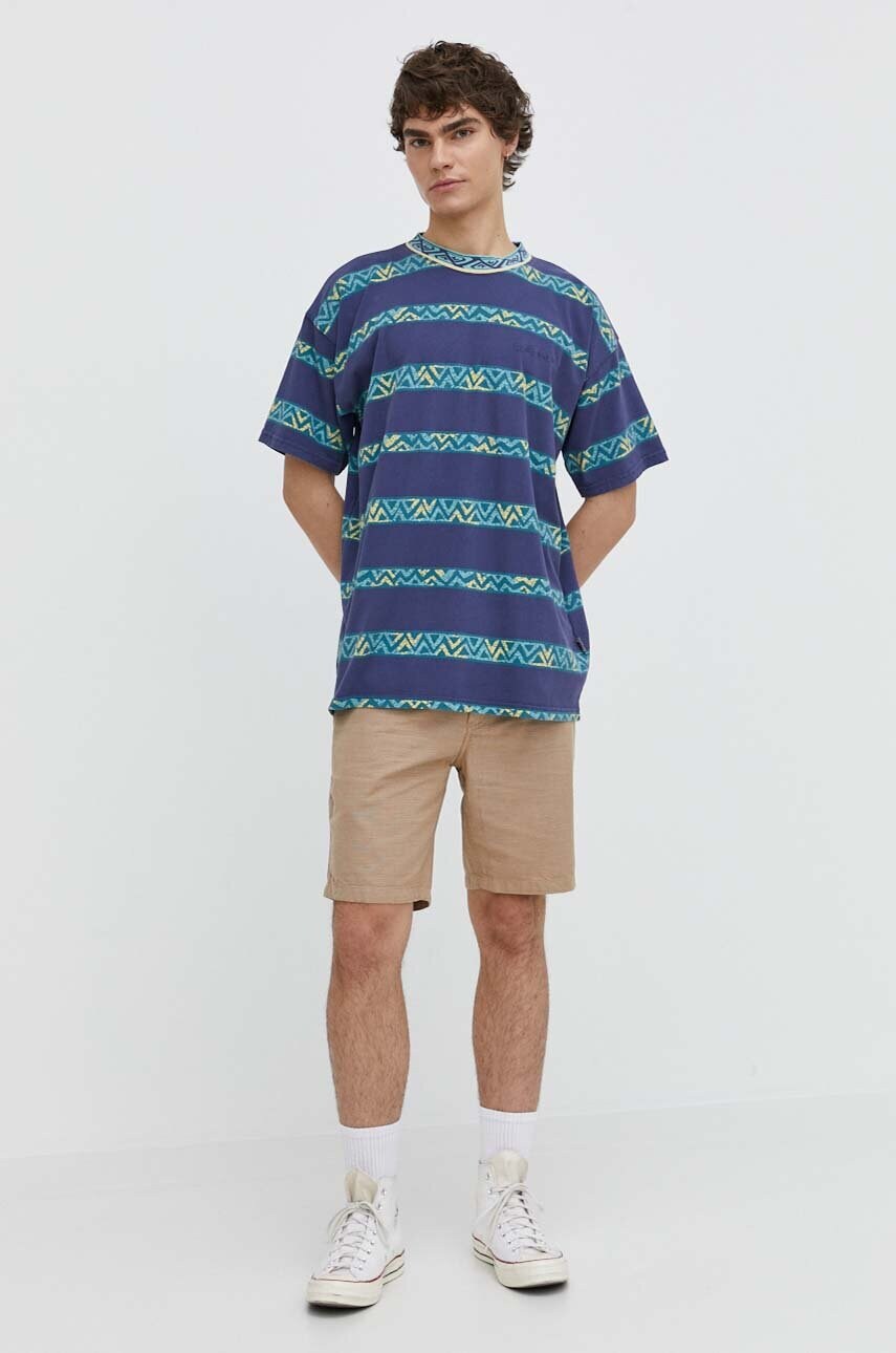 Бавовняні шорти Quiksilver колір бежевий