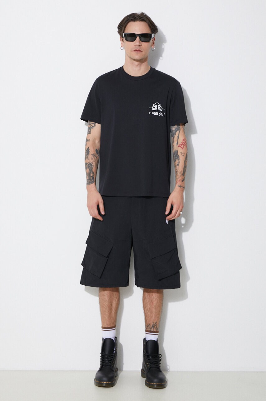 Шорти Marcelo Burlon Cross Nylon Cargo Shorts чоловічі колір чорний CMCS001S24FAB0011001