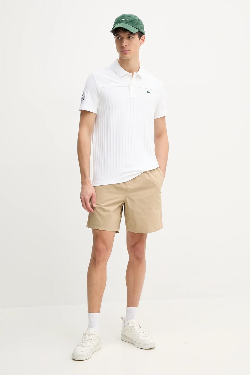 Бавовняні шорти Lacoste колір бежевий