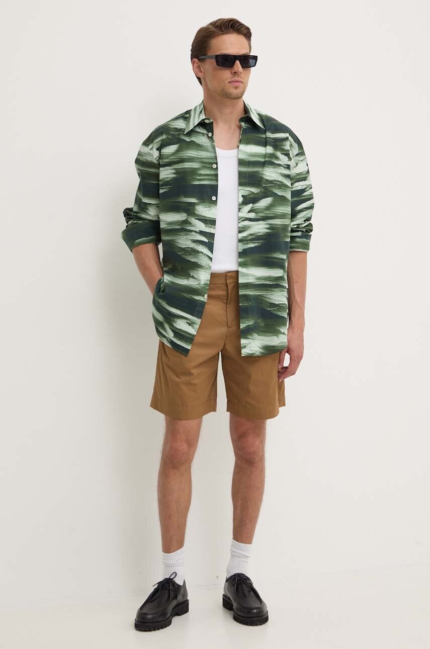 Бавовняні шорти A.P.C. short crew колір коричневий COGXS-H10198