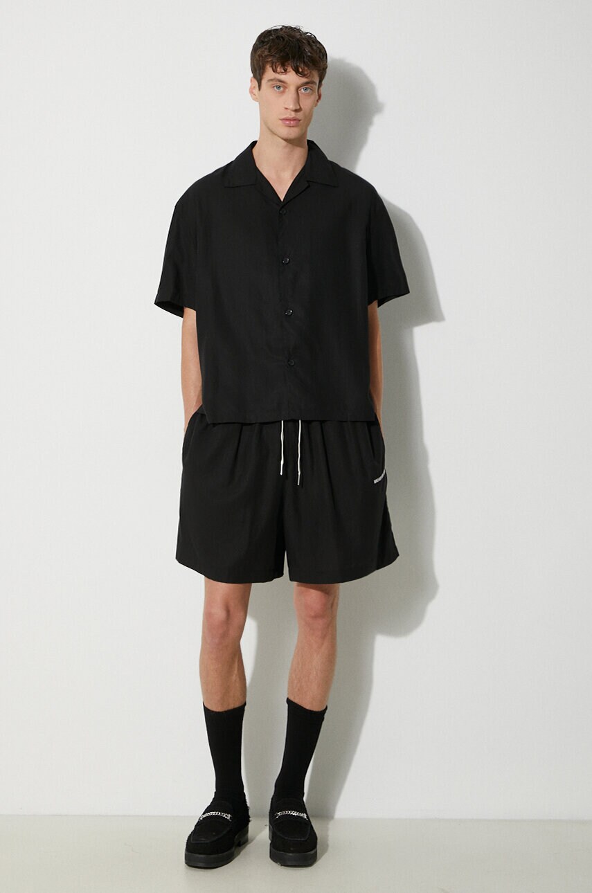 Шорти MKI MIYUKI ZOKU Tencel Shorts чоловічі колір чорний TENCEL.SHORTS