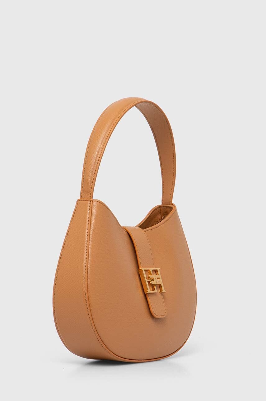 Шкіряна сумочка Elisabetta Franchi колір коричневий