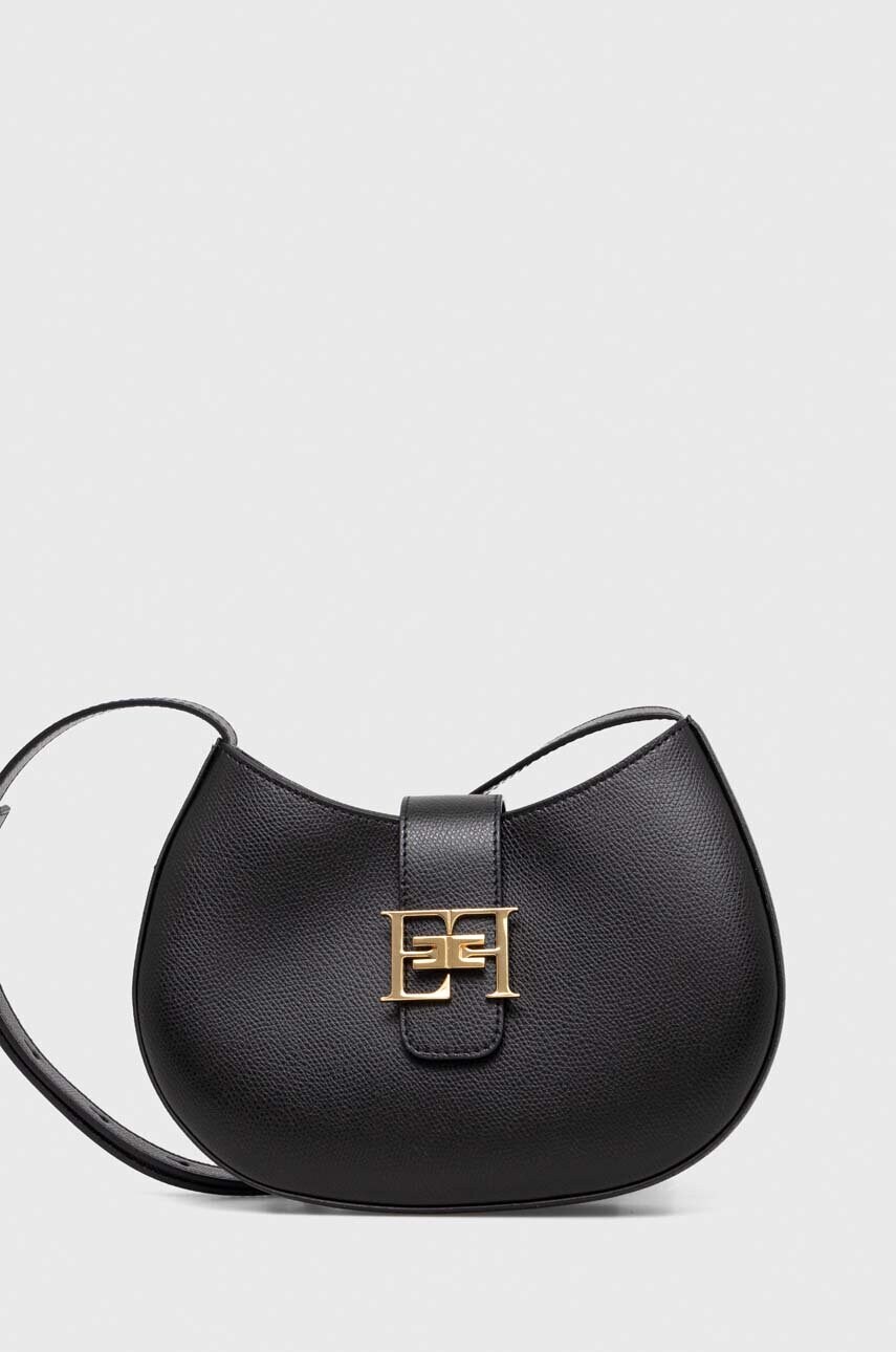 Шкіряна сумочка Elisabetta Franchi колір чорний