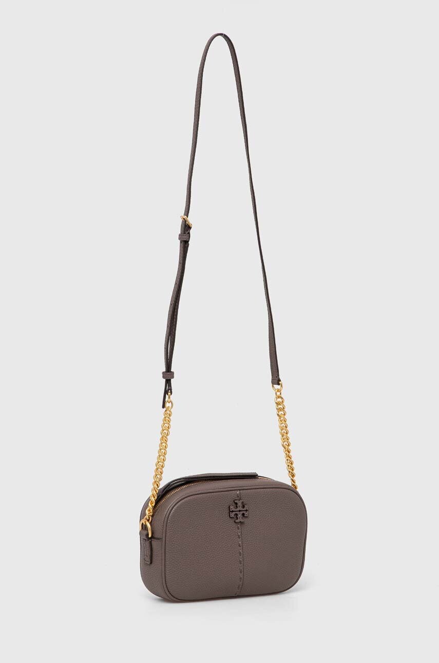 Шкіряна сумочка Tory Burch колір коричневий