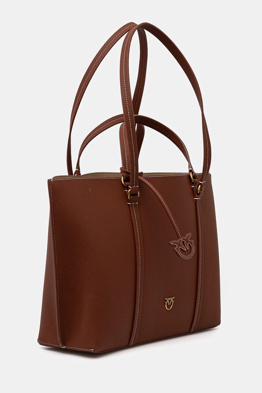 Шкіряна сумочка Pinko колір коричневий 102832 A1LF