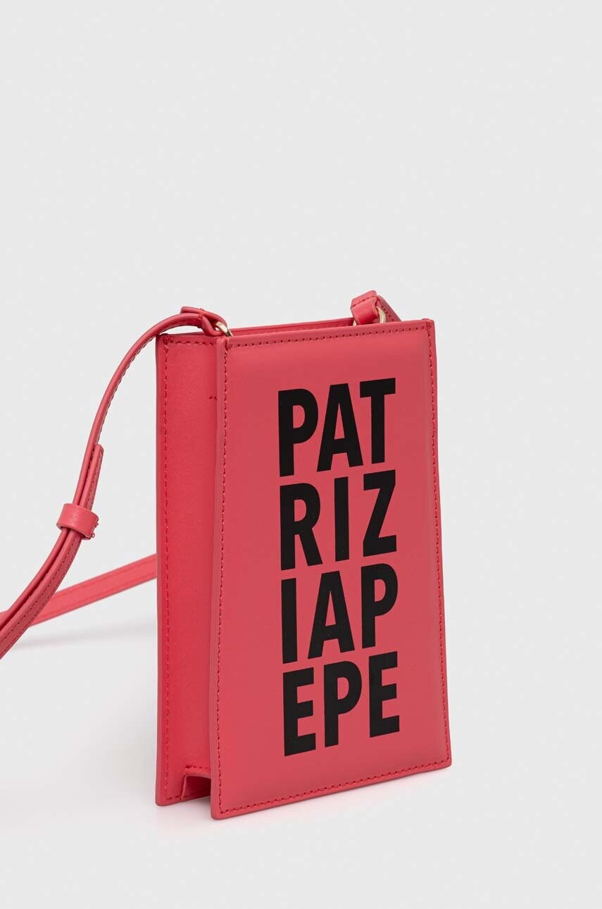 Шкіряна сумочка Patrizia Pepe колір рожевий