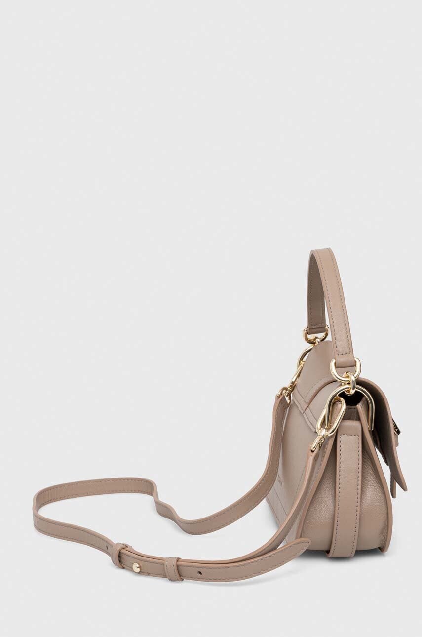 Шкіряна сумочка Furla колір бежевий