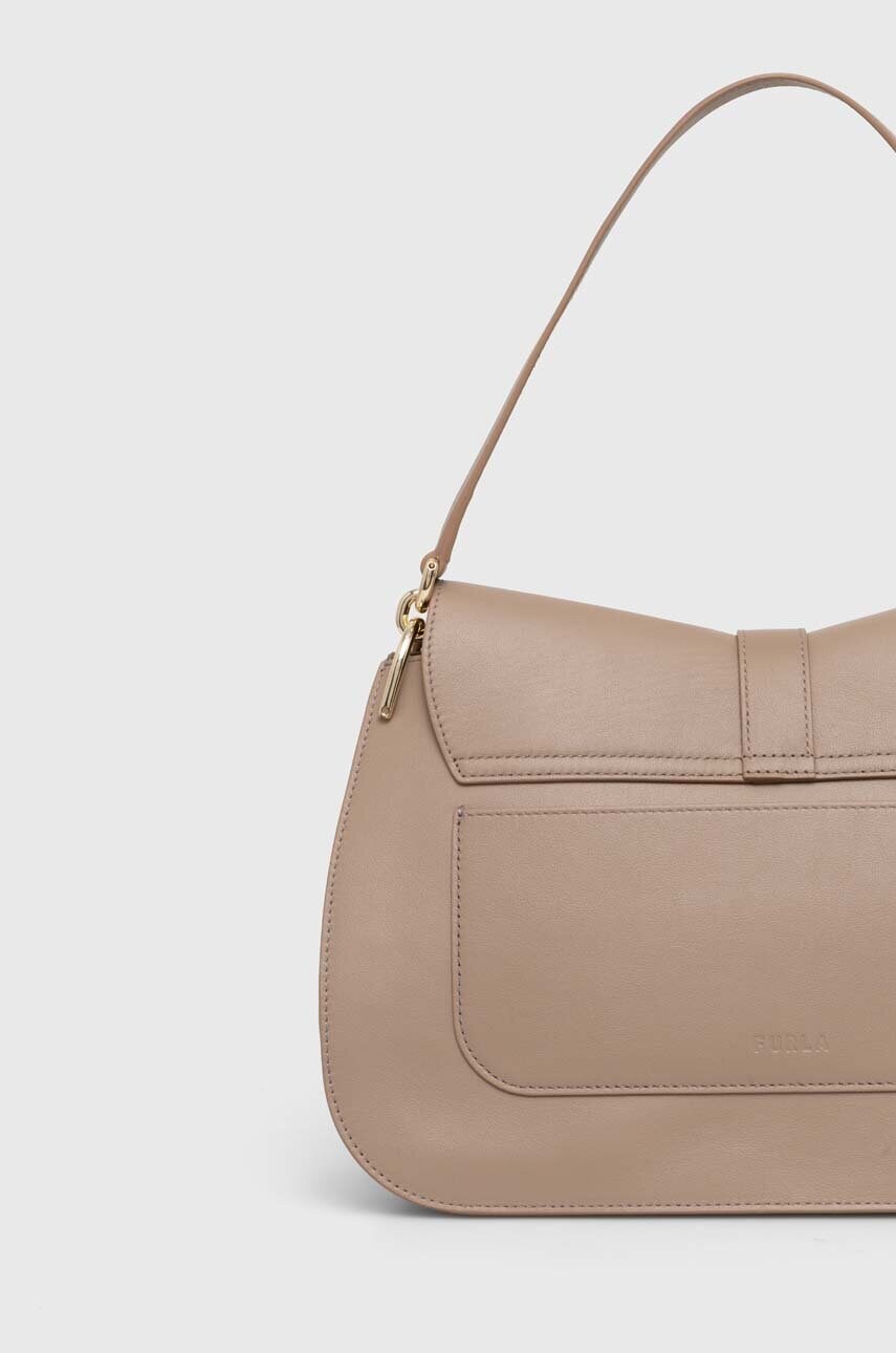 Шкіряна сумочка Furla колір бежевий