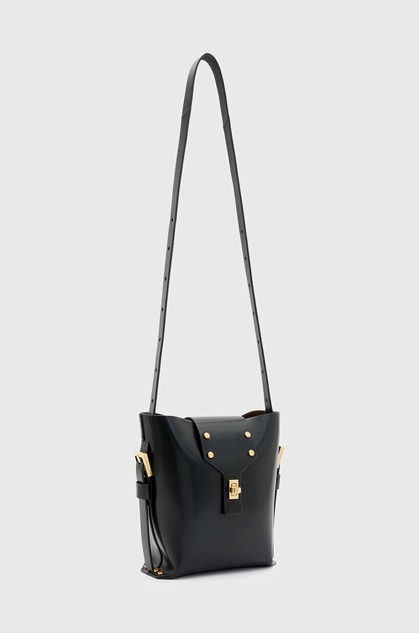 Шкіряна сумочка AllSaints MIRO колір чорний