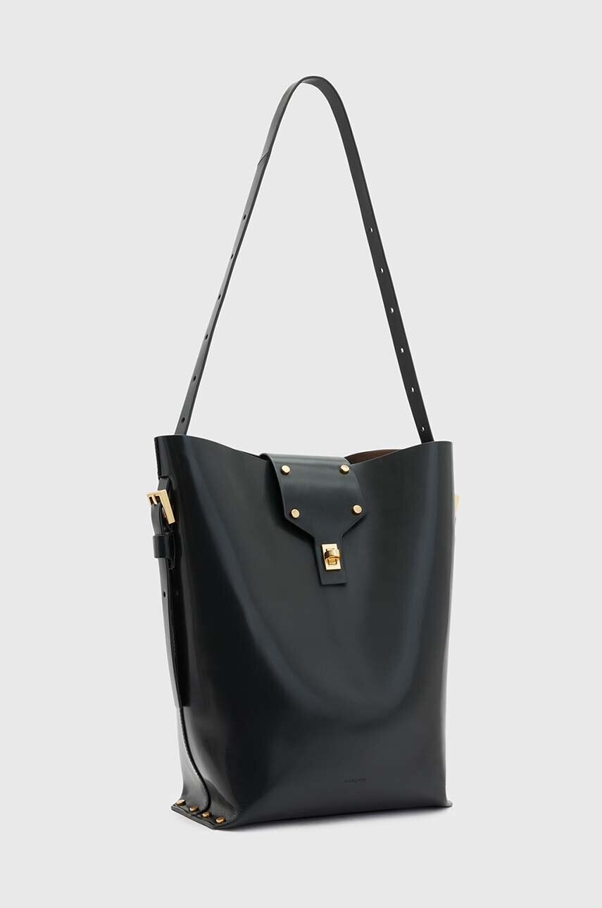 Шкіряна сумочка AllSaints MIRO колір чорний