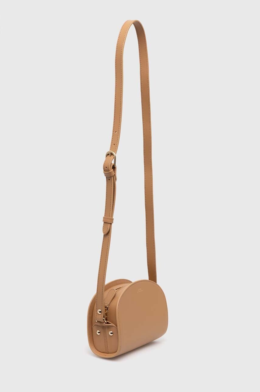 Шкіряна сумочка A.P.C. sac demi-lune mini колір бежевий PXAWV-F61392