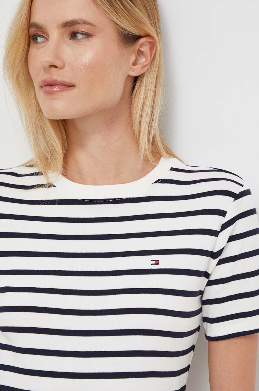 Бавовняна футболка Tommy Hilfiger жіночий колір бежевий