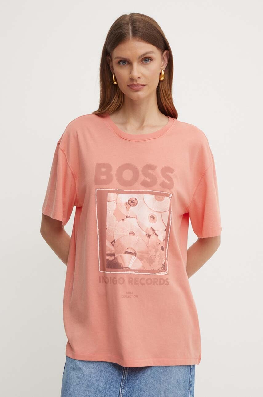 Бавовняна футболка Boss Orange жіночий колір помаранчевий