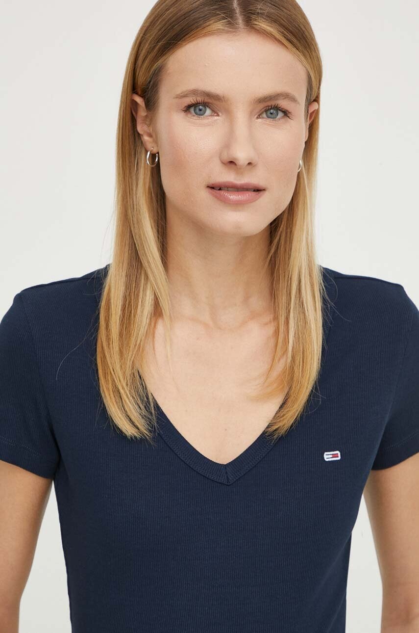 Футболка Tommy Jeans жіноча колір синій DW0DW17385