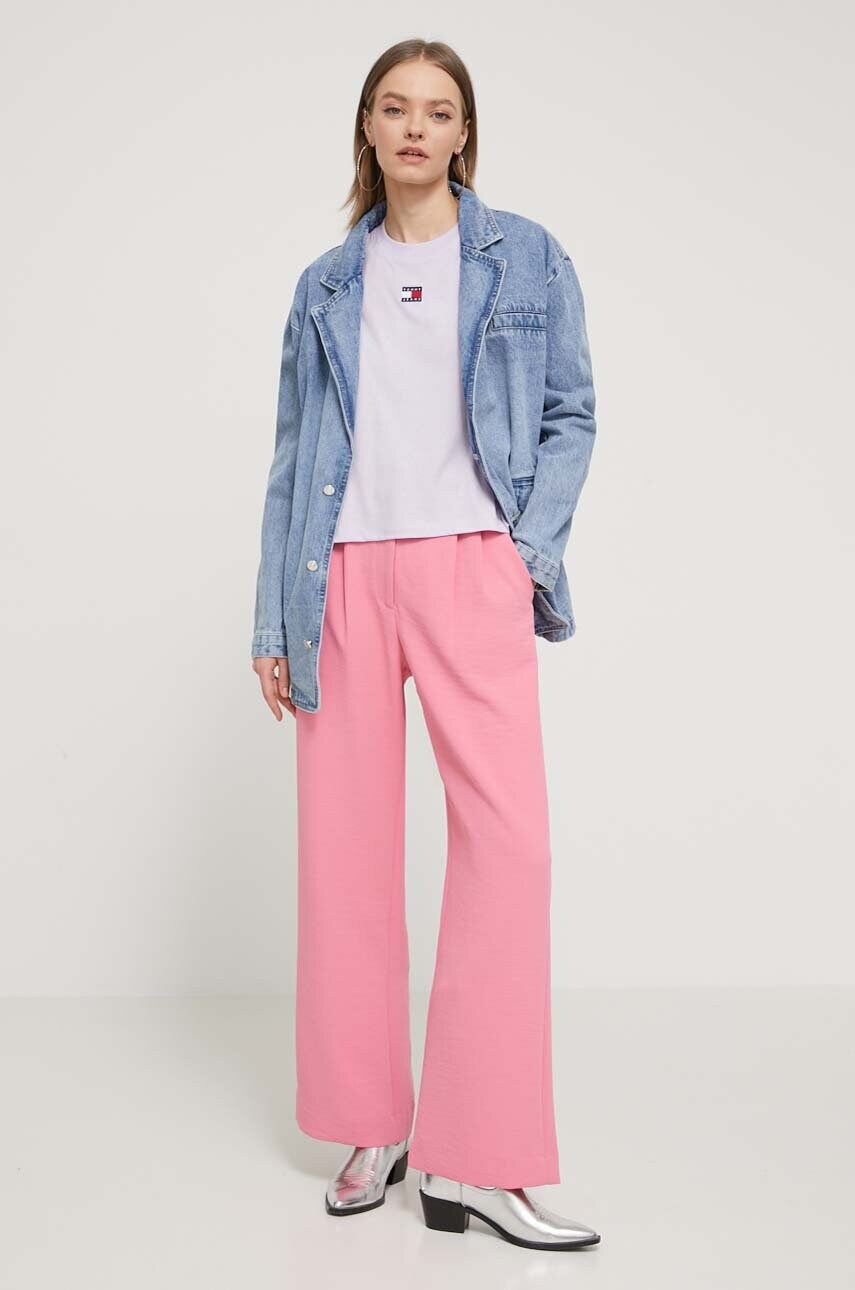 Футболка Tommy Jeans жіночий колір фіолетовий