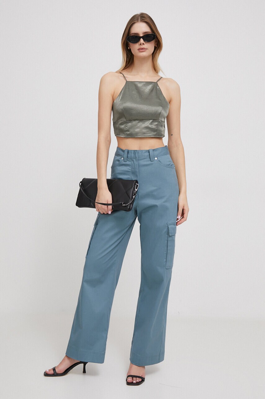 Топ Calvin Klein Jeans жіночий колір зелений однотонна
