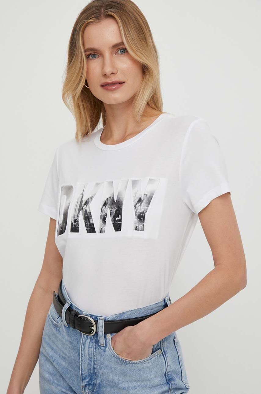 Футболка Dkny жіноча колір білий P4AHUWNA