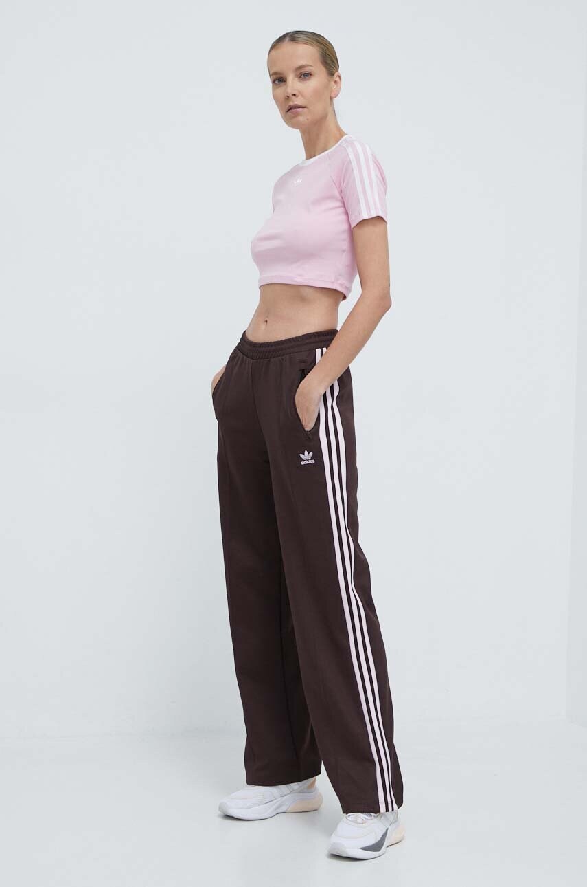 Футболка adidas Originals 3-Stripes Baby Tee жіночий колір рожевий IP0664