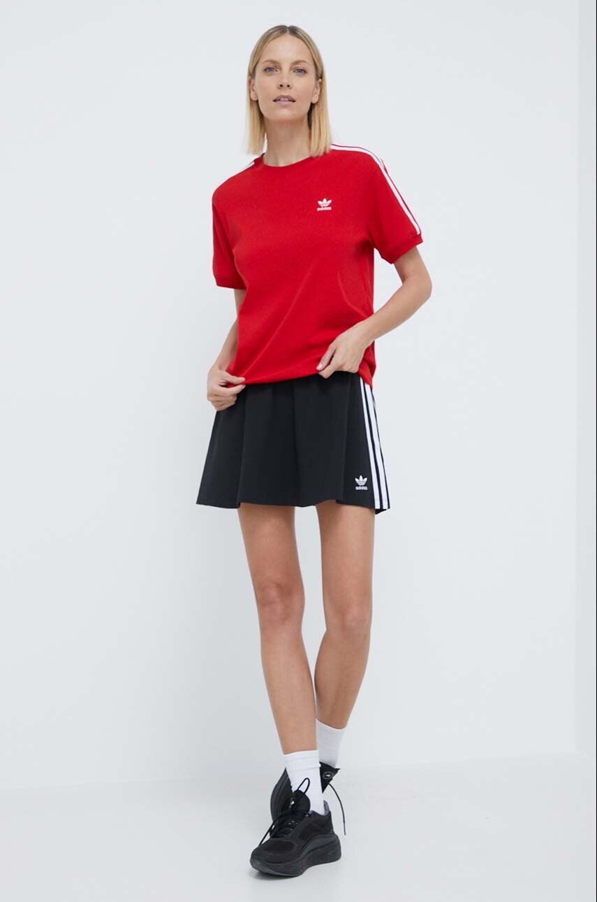 Футболка adidas Originals 3-Stripes Tee жіноча колір червоний IR8050