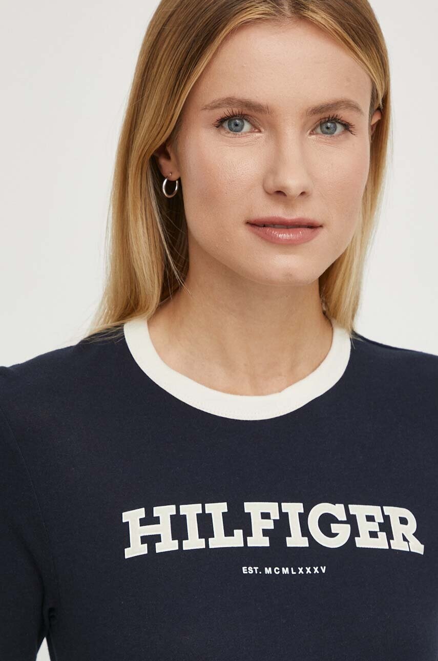 Бавовняна футболка Tommy Hilfiger жіночий колір синій