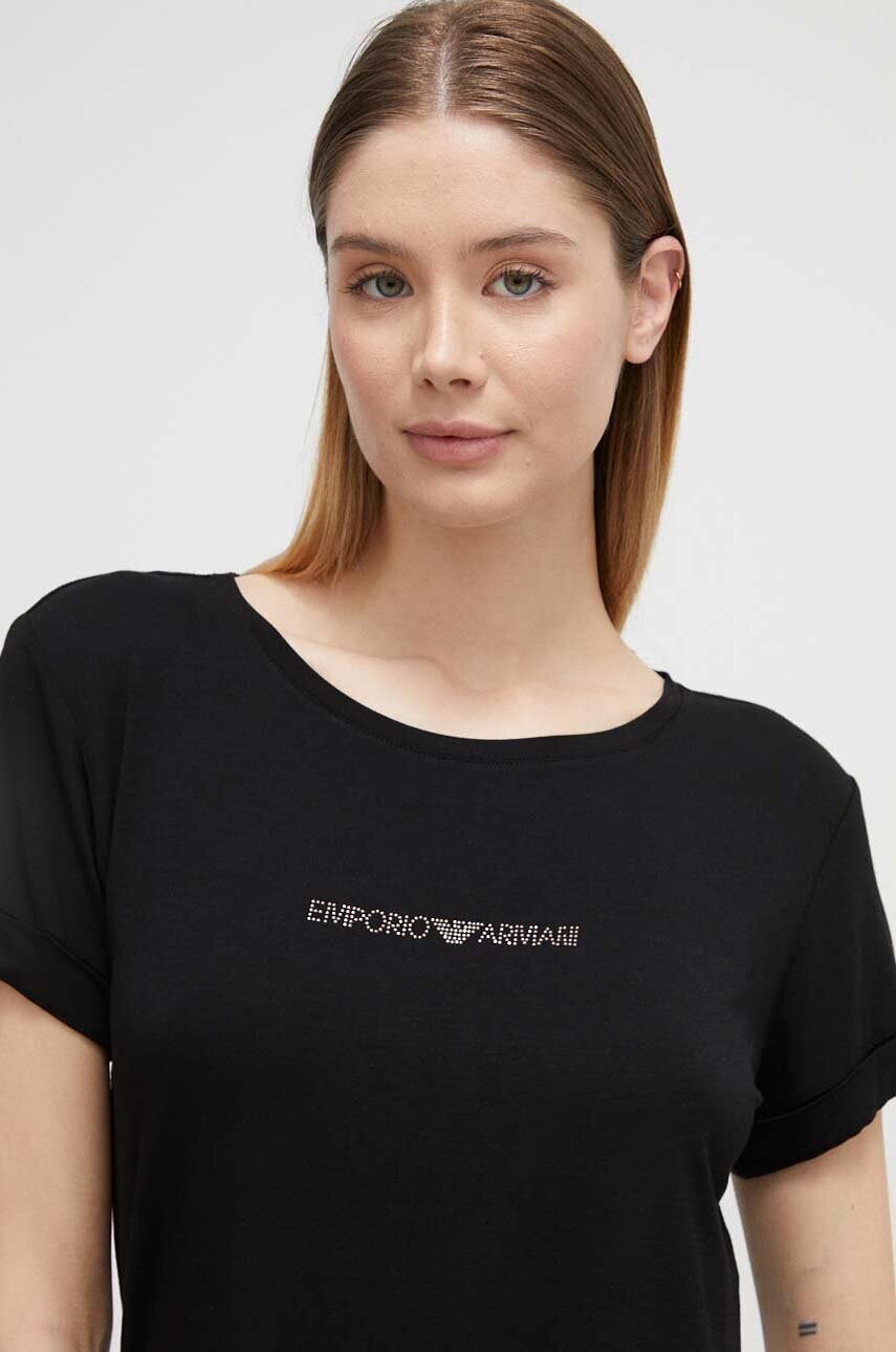 Пляжна футболка Emporio Armani Underwear колір чорний
