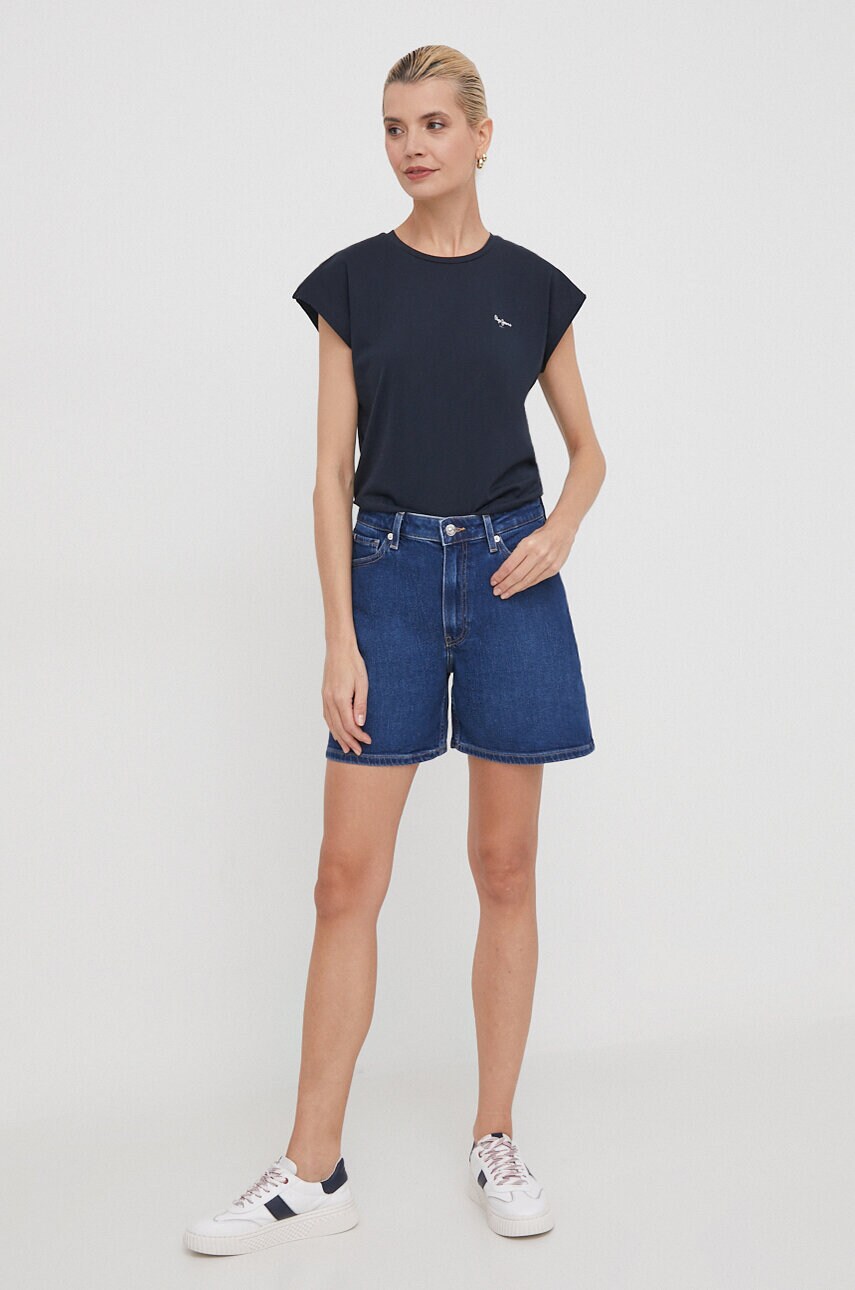 Бавовняна футболка Pepe Jeans LORY жіноча колір синій PL505853