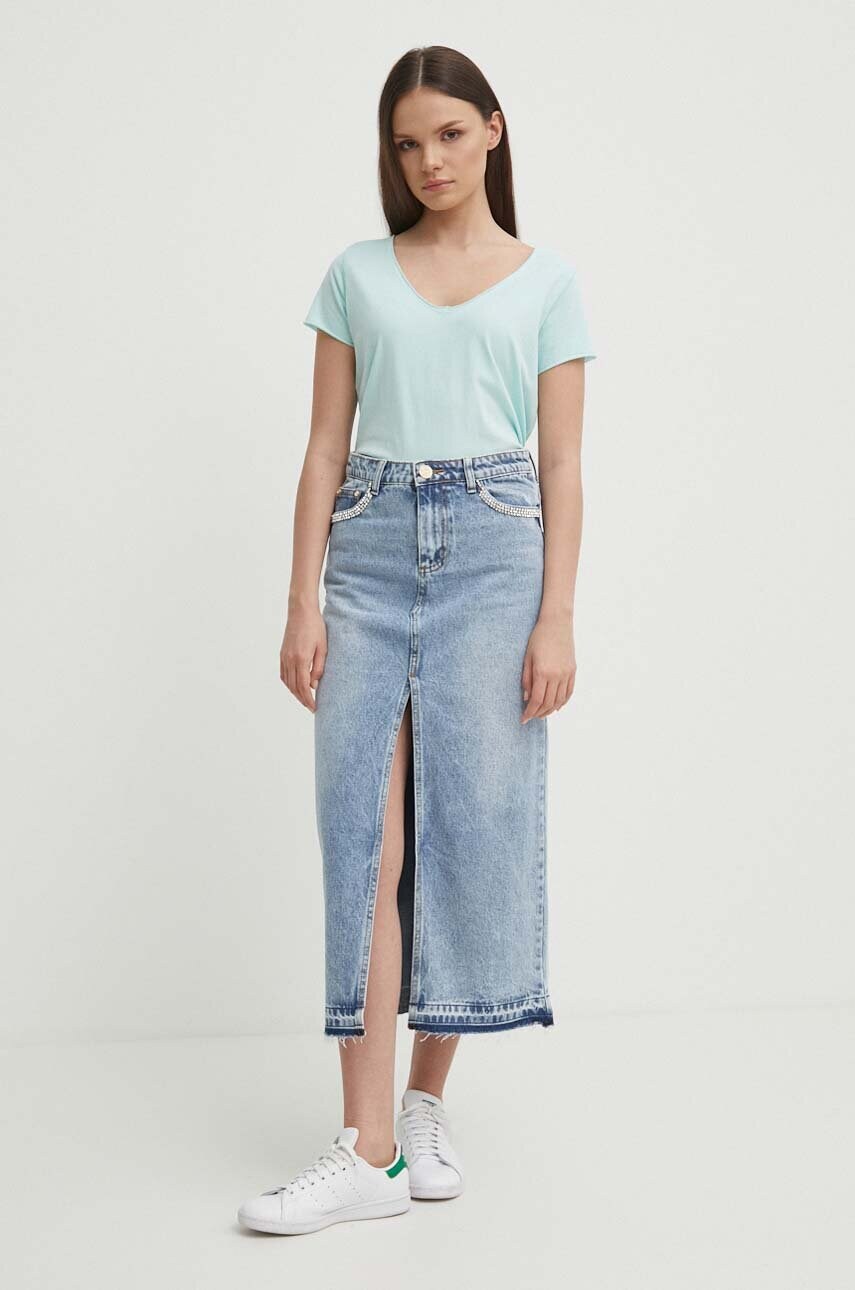 Бавовняна футболка Pepe Jeans LUNA жіноча колір бірюзовий PL505856