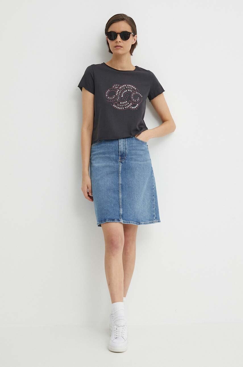 Бавовняна футболка Pepe Jeans KENNA жіноча колір сірий PL505857