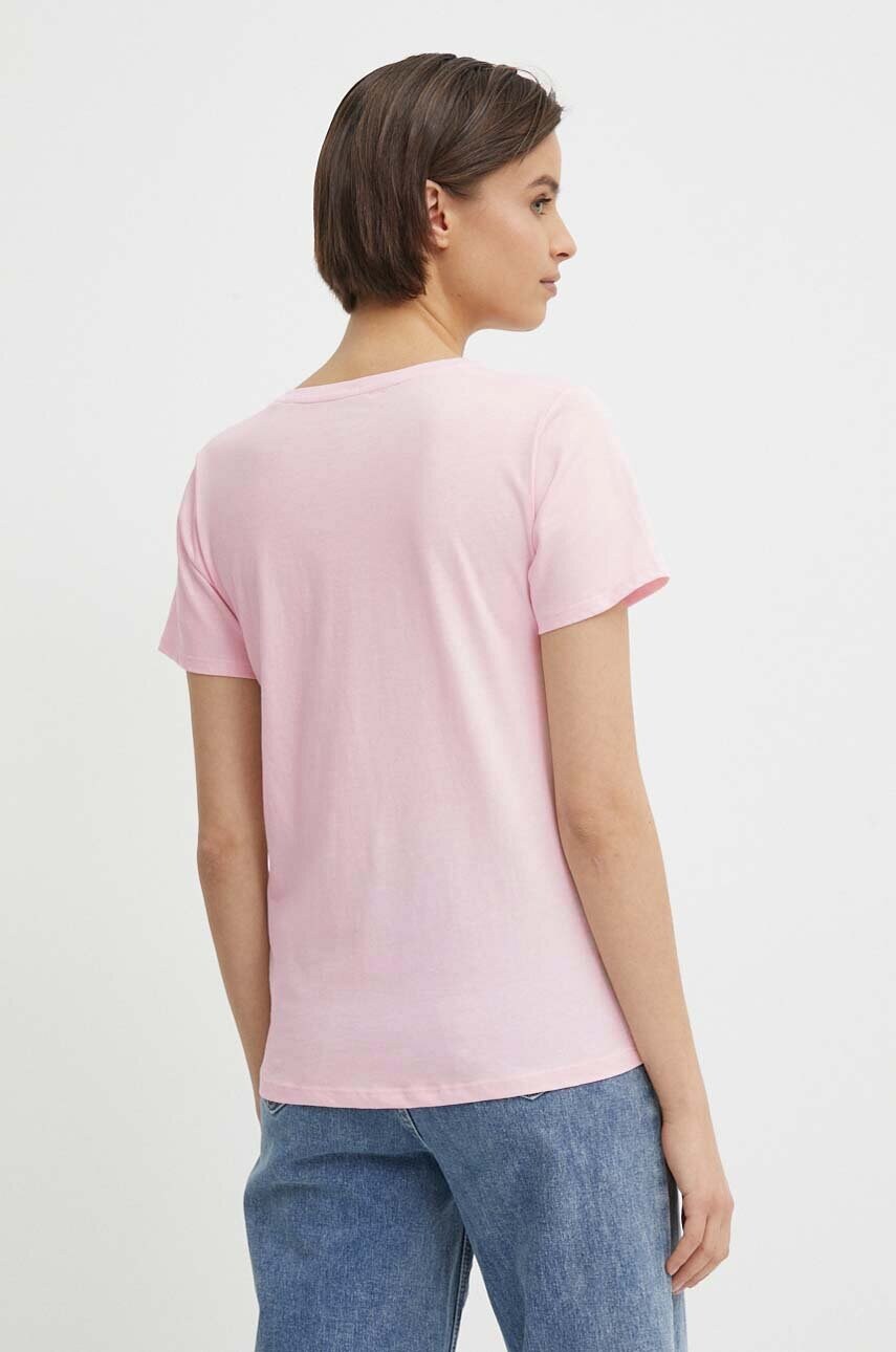 Бавовняна футболка Pepe Jeans LORETTE V NECK жіноча колір рожевий PL505826