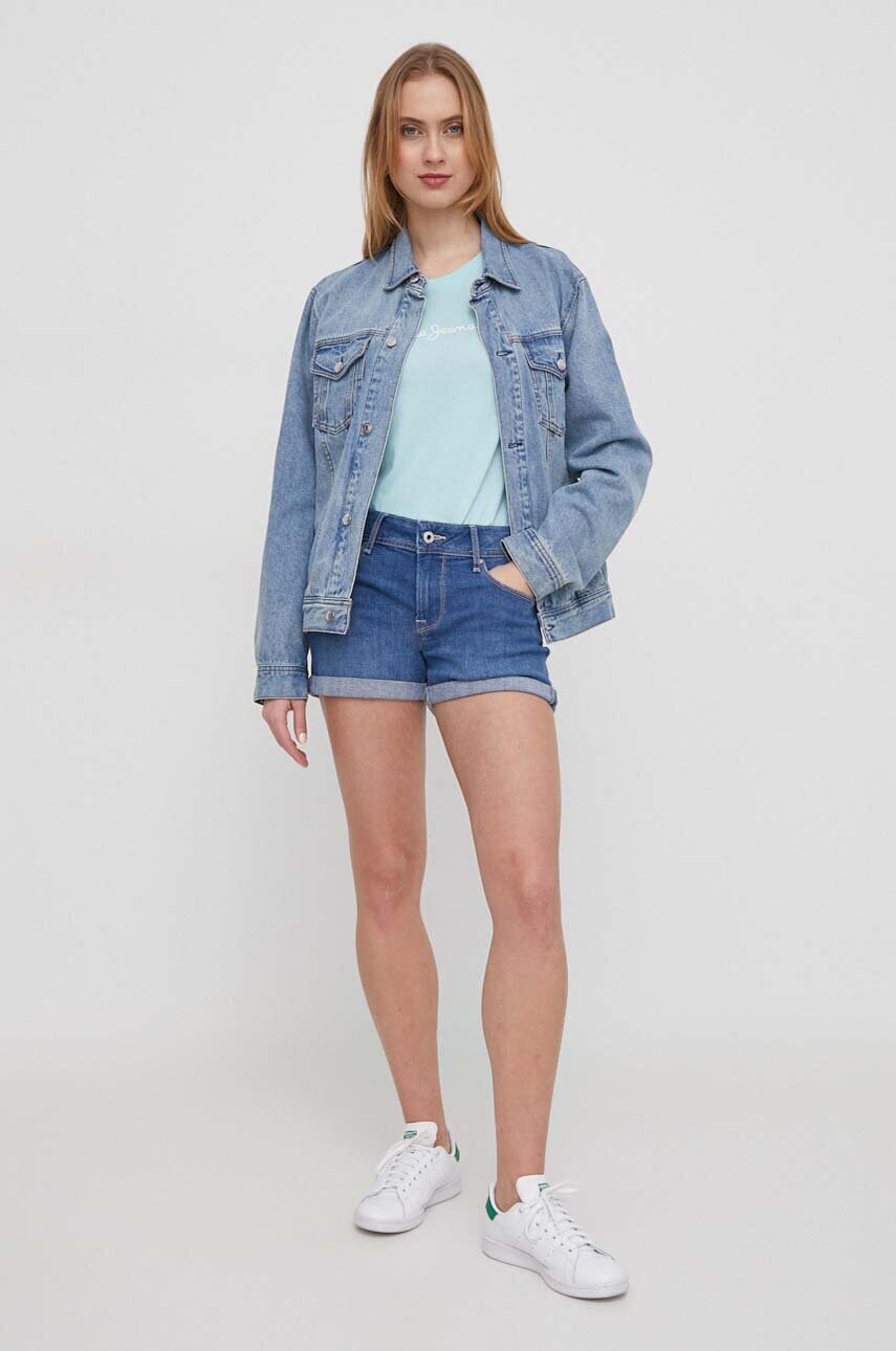 Бавовняна футболка Pepe Jeans LORETTE жіноча колір бірюзовий PL505827