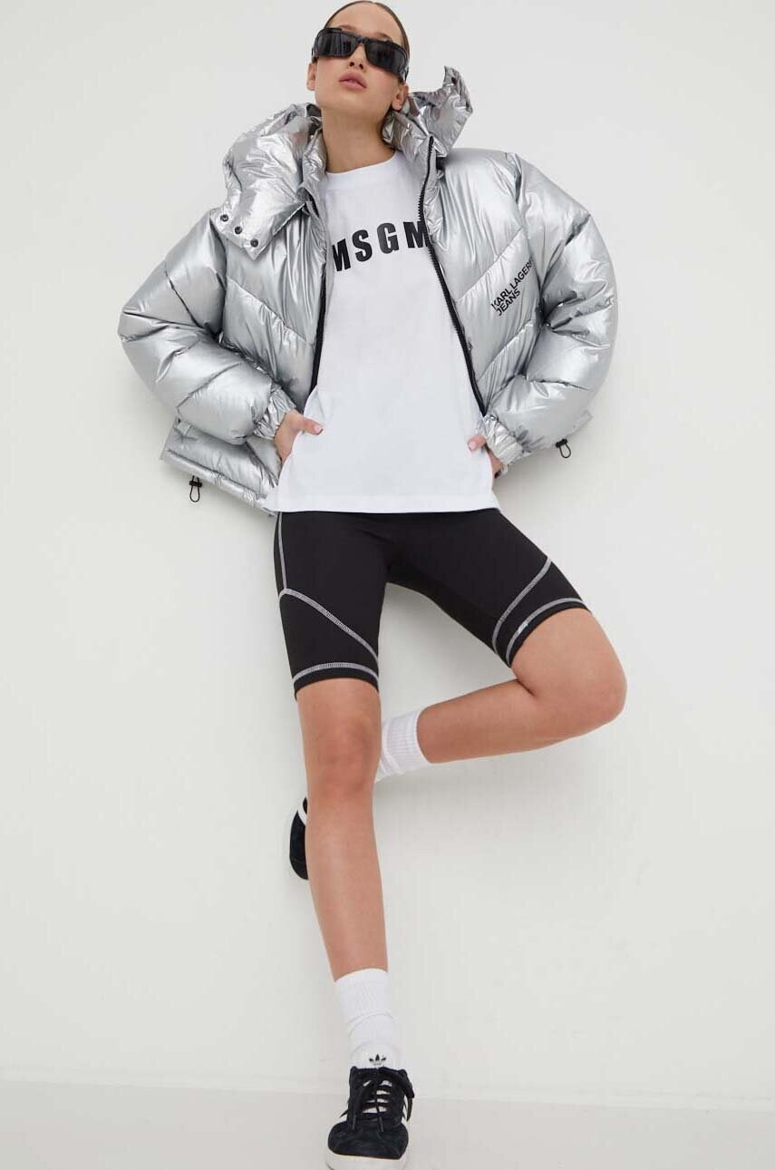Бавовняна футболка MSGM жіночий колір білий