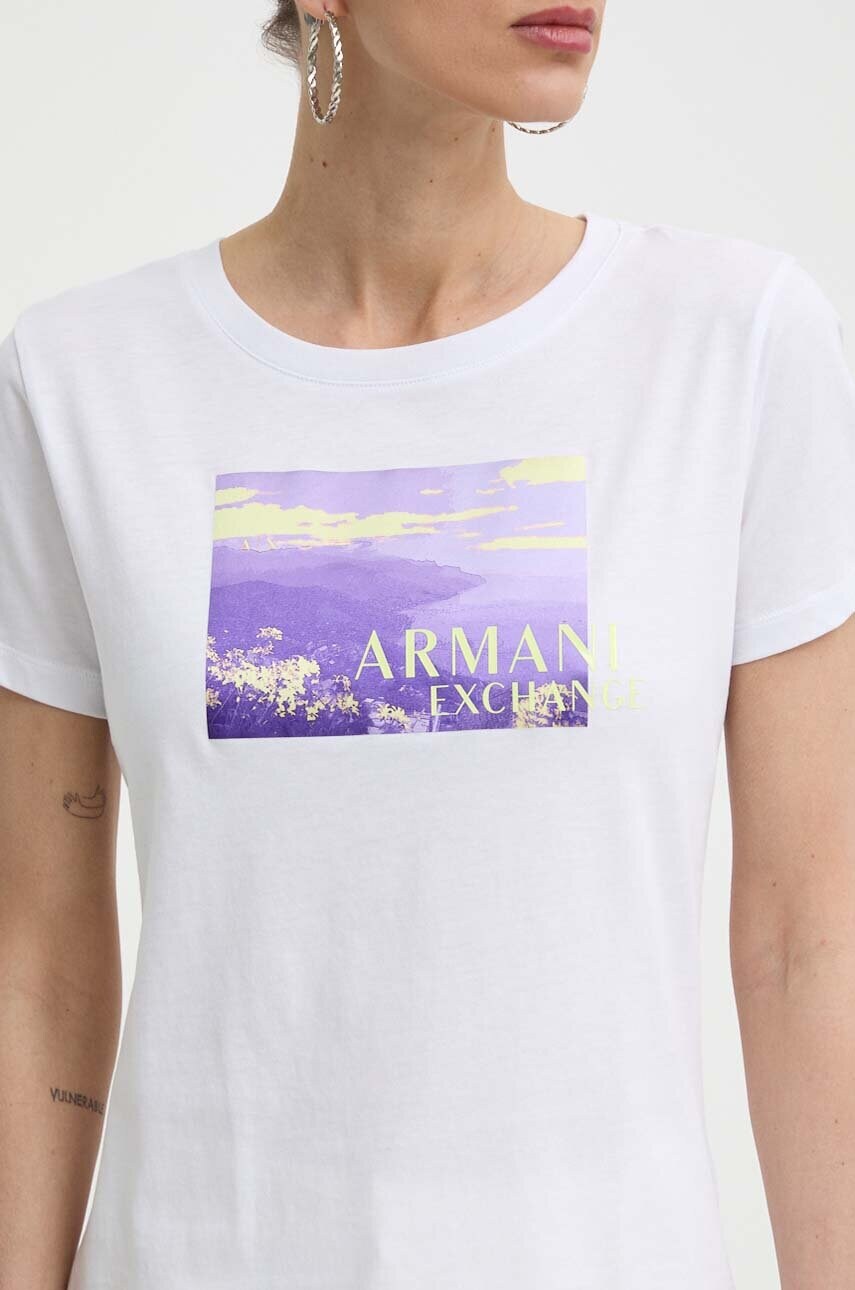 Бавовняна футболка Armani Exchange жіноча колір білий 3DYT55 YJ3RZ