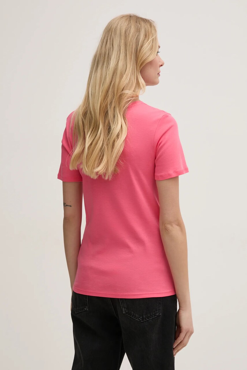 Бавовняна футболка United Colors of Benetton жіноча колір рожевий 3GA2E4230
