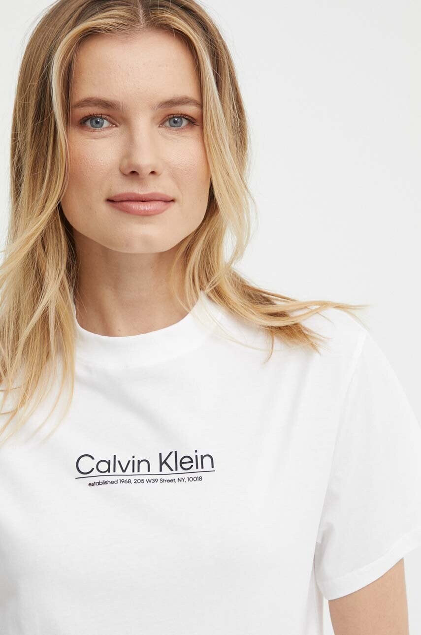 Бавовняна футболка Calvin Klein жіноча колір білий K20K207005