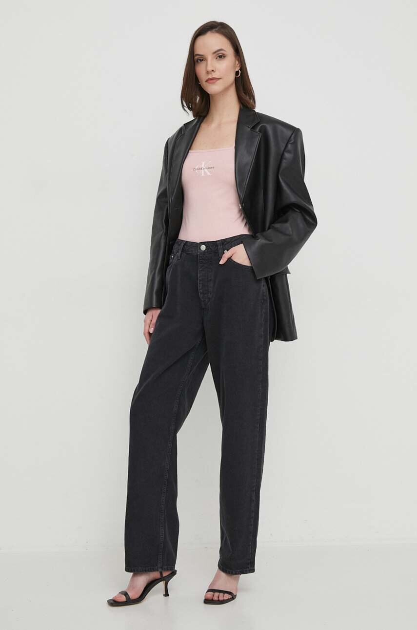 Боді Calvin Klein Jeans жіночі колір рожевий