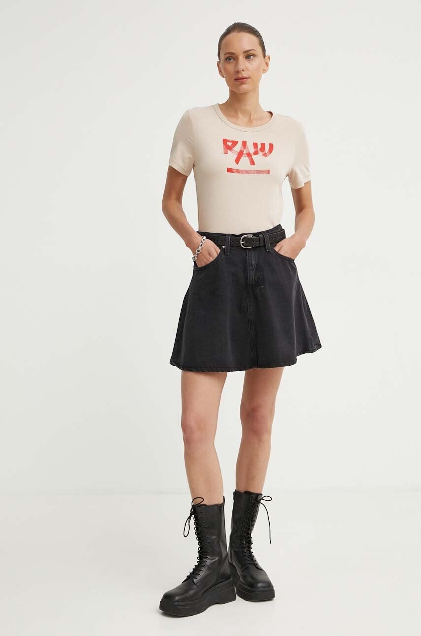Бавовняна футболка G-Star Raw жіночий колір бежевий