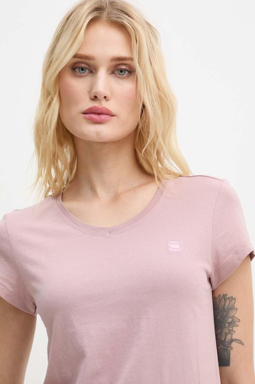 Бавовняна футболка G-Star Raw жіночий колір рожевий