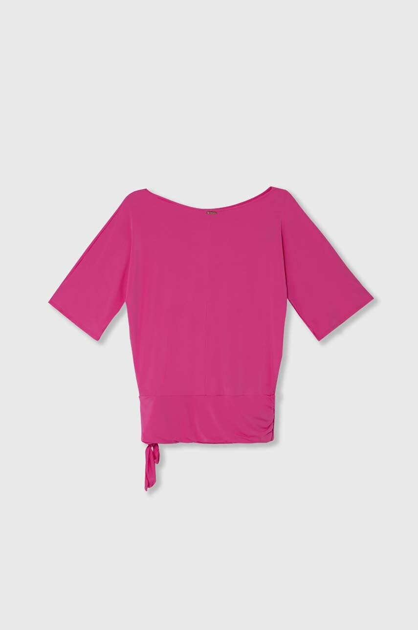 Пляжна сукня MICHAEL Michael Kors SIDE TIE COVER UP колір рожевий MM7M749