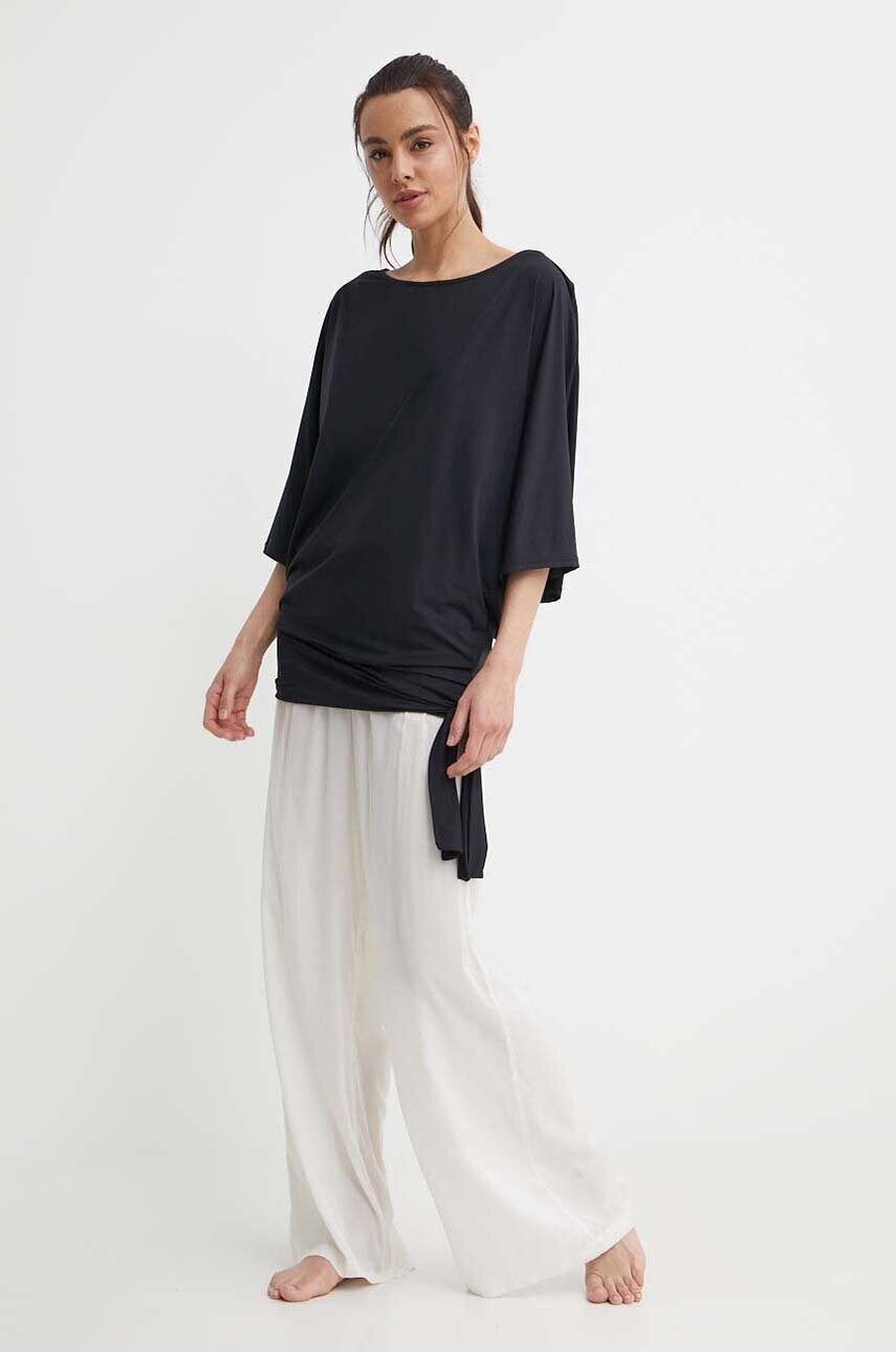 Пляжна сукня MICHAEL Michael Kors SIDE TIE COVER UP колір чорний MM7M749