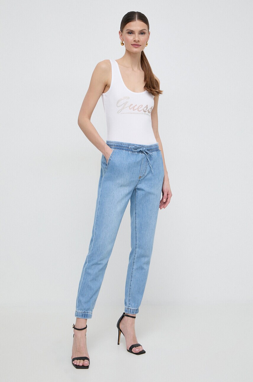 Бавовняний топ Guess колір білий