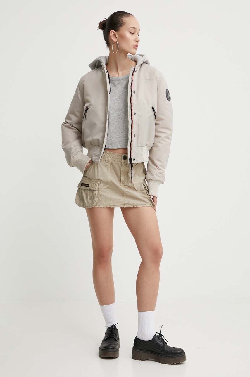 Футболка Superdry жіночий колір сірий