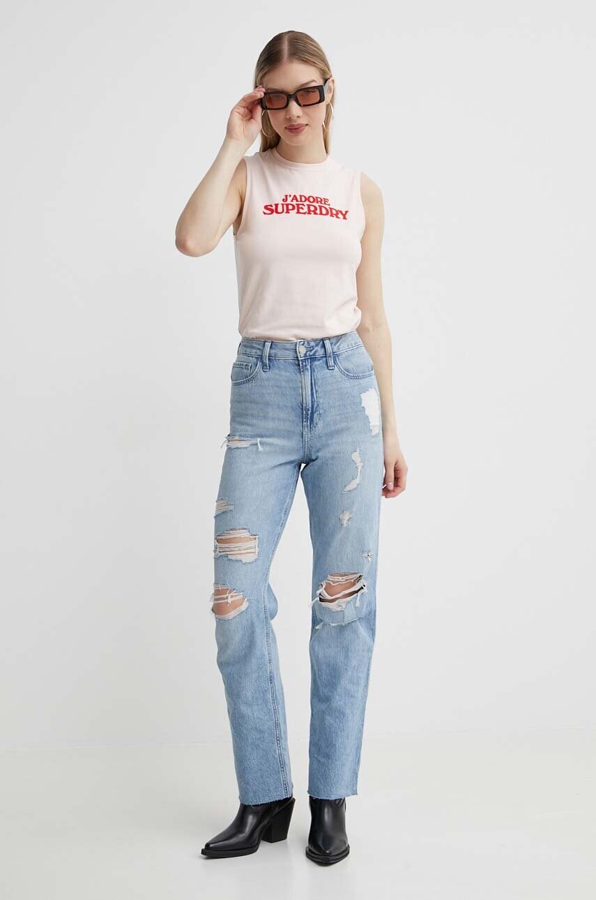 Топ Superdry жіночий колір рожевий