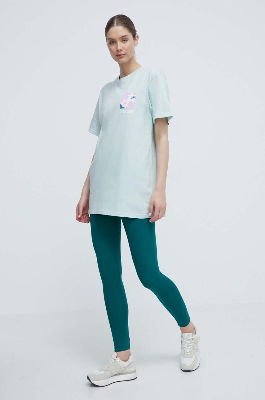 Бавовняна футболка Ellesse жіночий колір бірюзовий