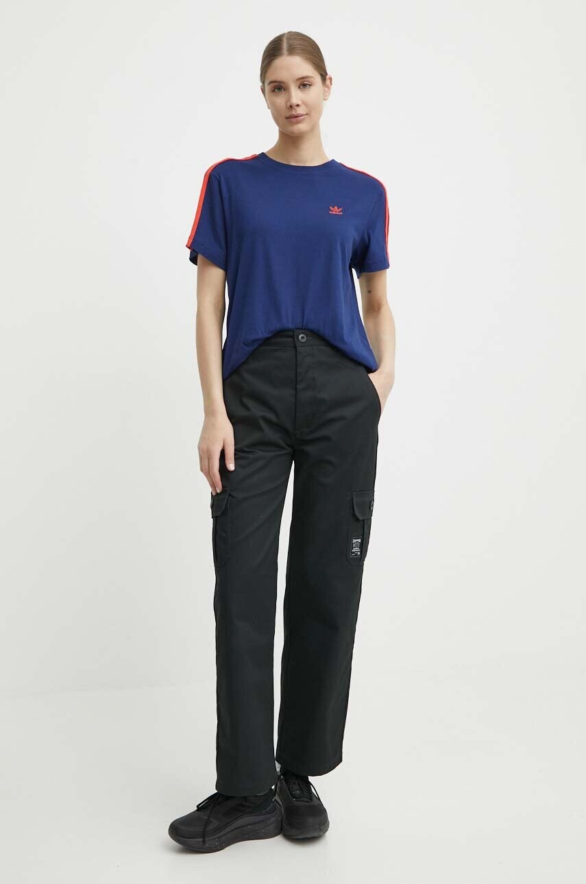 Бавовняна футболка adidas Originals жіноча колір синій IU2476