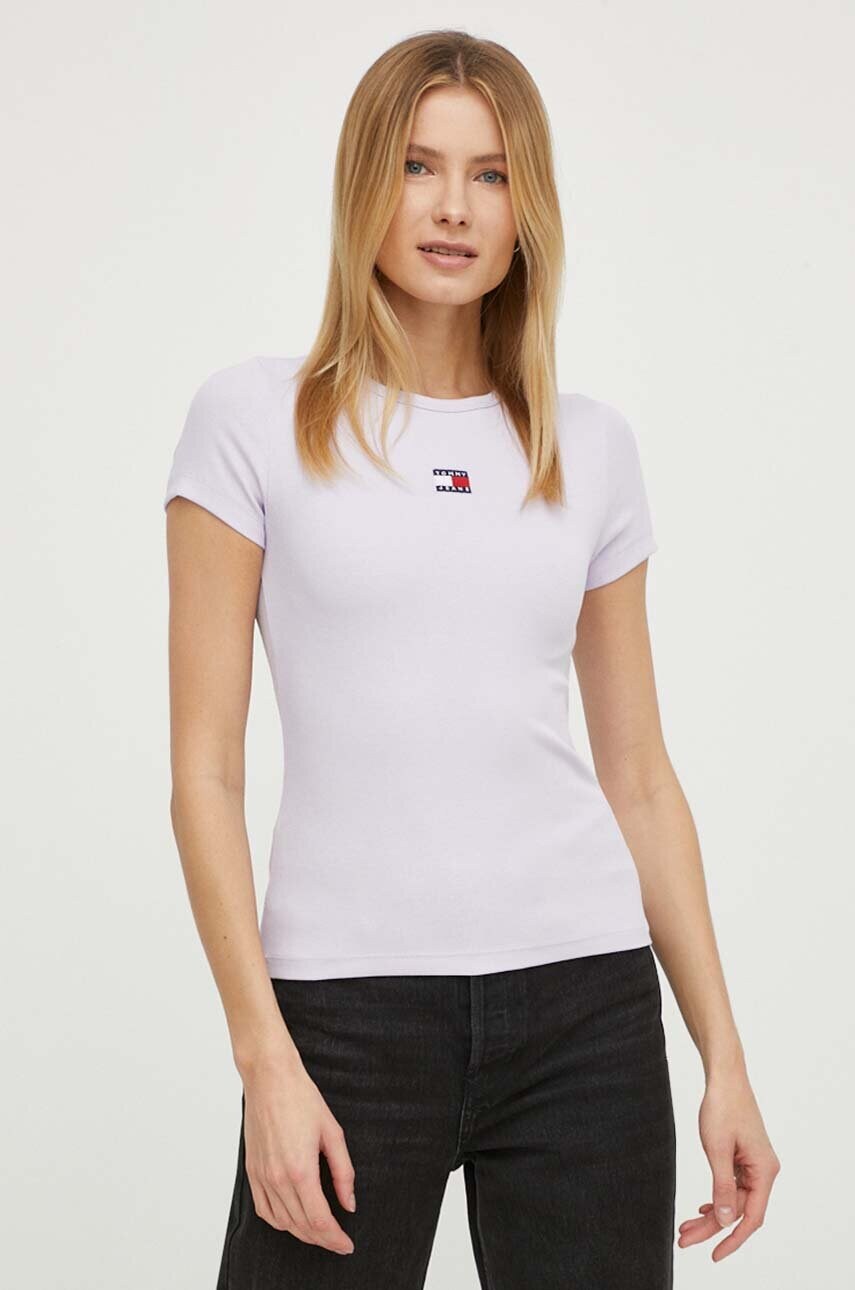 Футболка Tommy Jeans жіночий колір фіолетовий