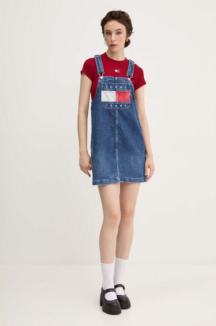 Футболка Tommy Jeans жіночий колір бордовий